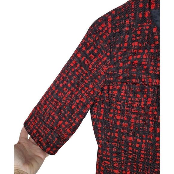 Michael Michael Kors Blazer Jacket Big Buttons 1/2 Sleeve Black & Red XS NWT - Picture 4 of 10